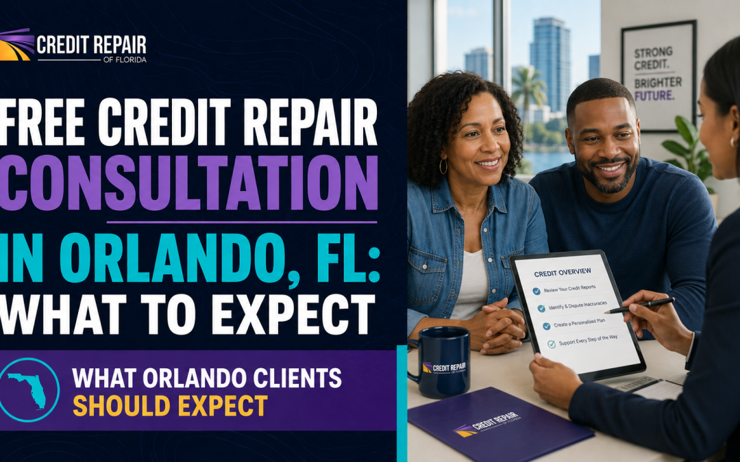 Black couple meeting with a credit repair consultant in Orlando, Florida during a free credit repair consultation.