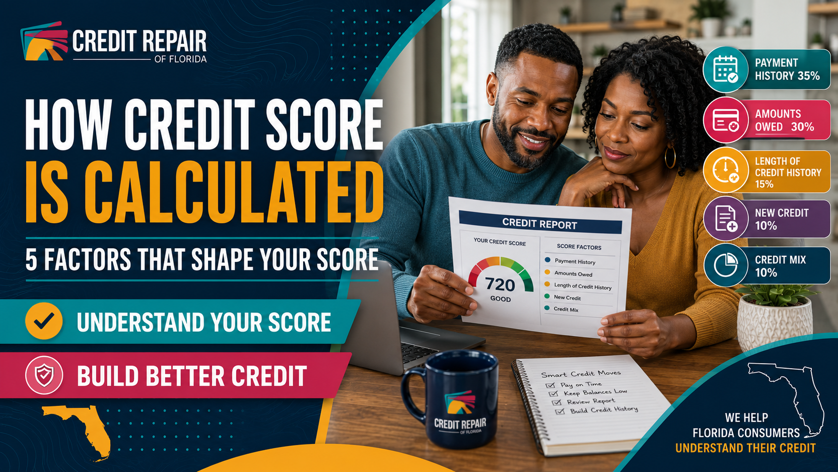 How credit score is calculated using five key FICO score factors