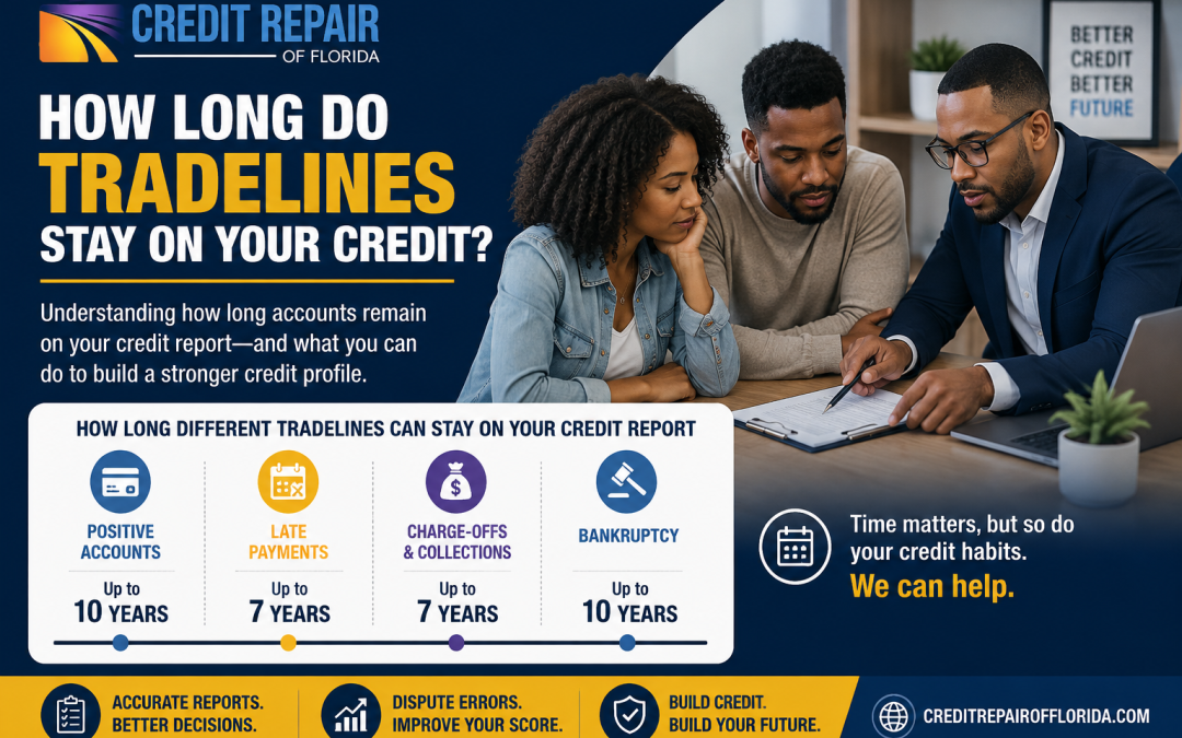 Black couple reviewing credit report tradelines with a credit professional for Credit Repair of Florida.