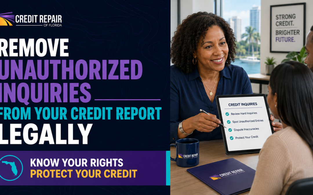 Credit Repair of Florida consultation image about removing unauthorized inquiries from a credit report legally.