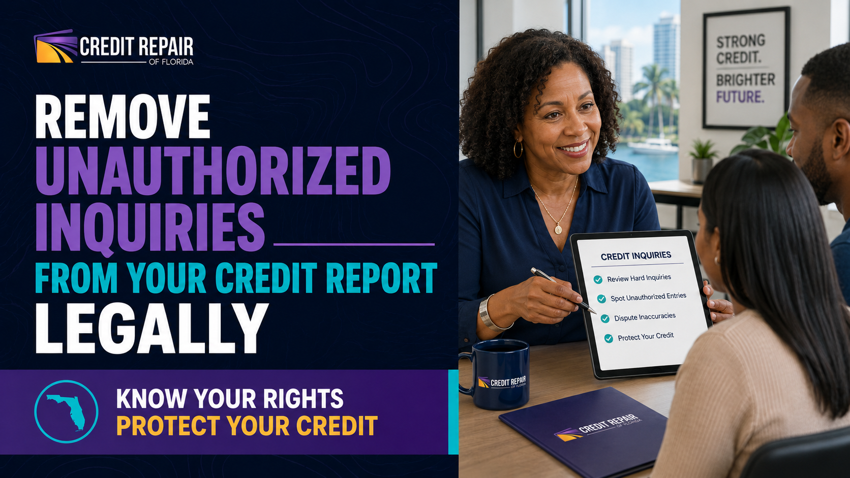 Credit Repair of Florida consultation image about removing unauthorized inquiries from a credit report legally.